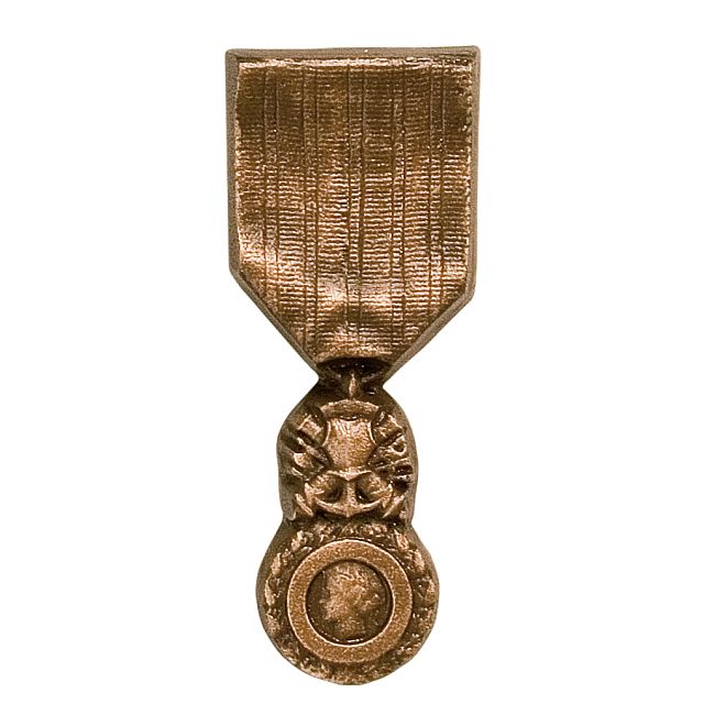 Bronze tombe médaille