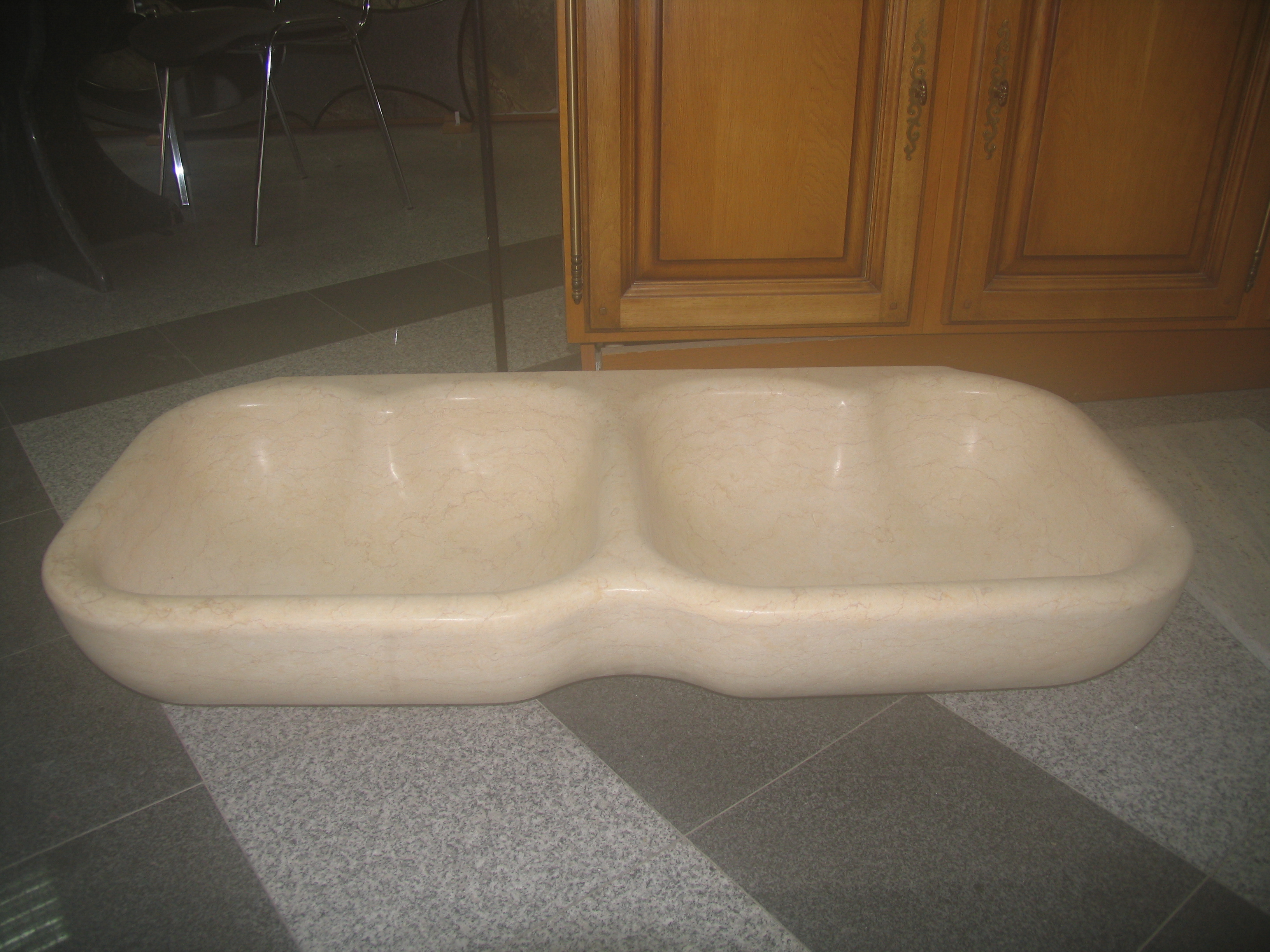 Double vasque granit