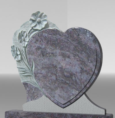 stele coeur et gravure cimetière 